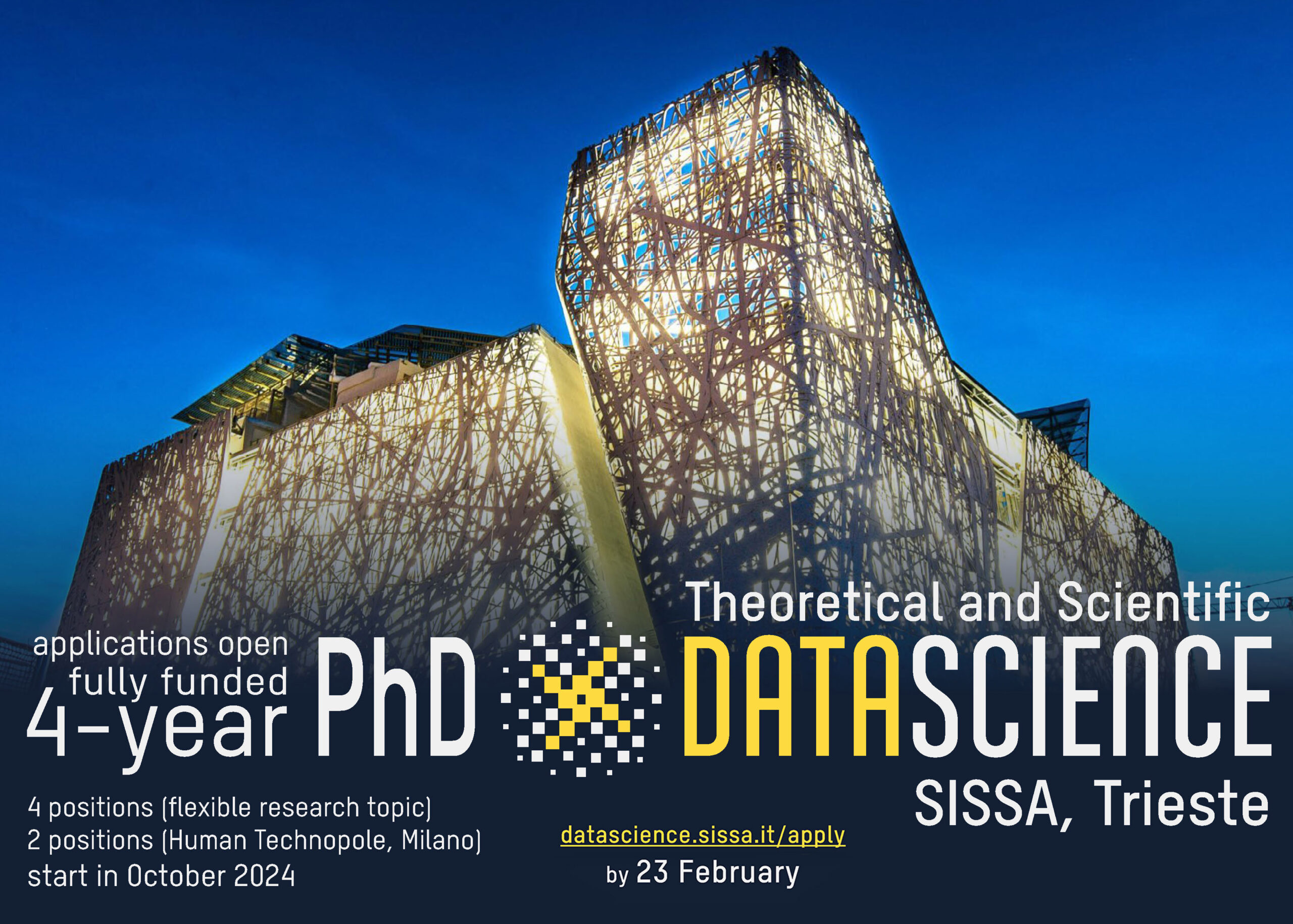 2 opportunità PhD ad HT tramite SISSA